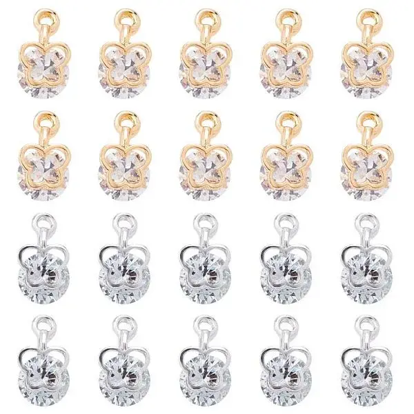 Alloy Clear Cubic Zirconia Charms