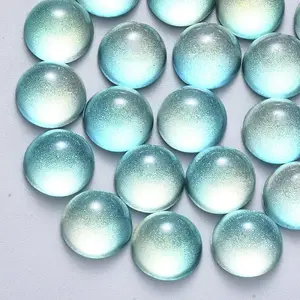Transparent Spray Painted Glass Cabochons