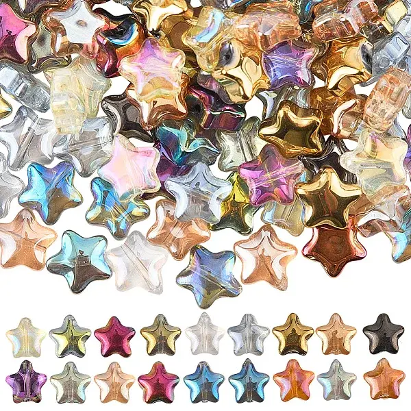 216Pcs 18 Colors Electroplate Glass Beads