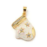 Christmas Brass Micro Pave Cubic Zirconia Pendants