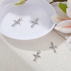 4Pcs Brass Micro Pave Cubic Zirconia Pendants