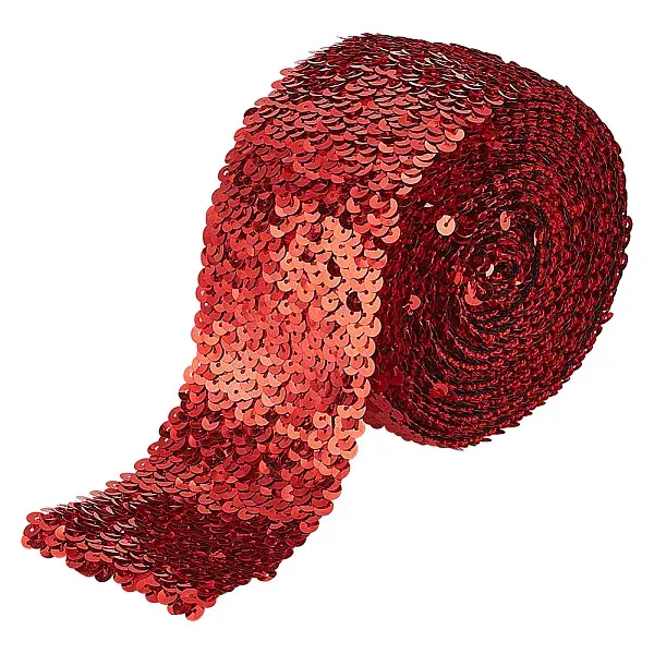 8-Row Plastic Paillette Elastic Beads