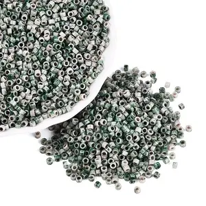 Opaque Picasso Cylinder Glass Beads