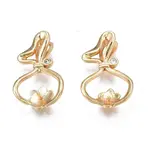 Brass Micro Pave Cubic Zirconia Peg Bails Pendants