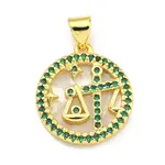 Brass Micro Pave Clear Cubic Zirconia Pendants