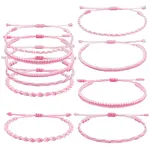 5Pcs 5 Style Nylon Thread Woven Braided Bracelets Set