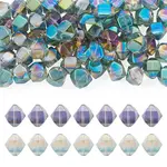 60Pcs 2 Colors Electroplate Glass Beads