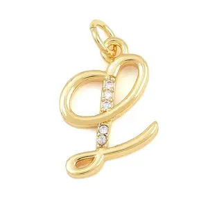Brass Micro Pave Clear Cubic Zirconia Pendants