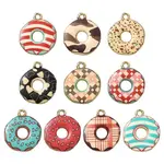 50Pcs 10 Colors Printed Alloy Pendants