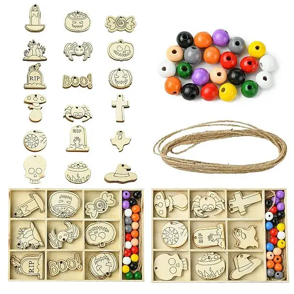 2 Sets 2 Styles DIY Wood Pendants