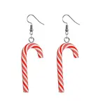 Christmas Candy Cane Polymer Clay Dangle Earrings