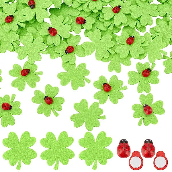200Pcs 2 Stylle Wool Felt Clovers