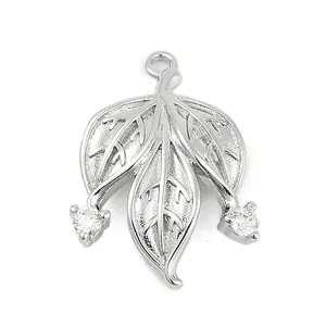 Brass Micro Pave Cubic Zirconia Pendants