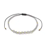 Adjustable Natural Labradorite & Seed Braided Bead Bracelets