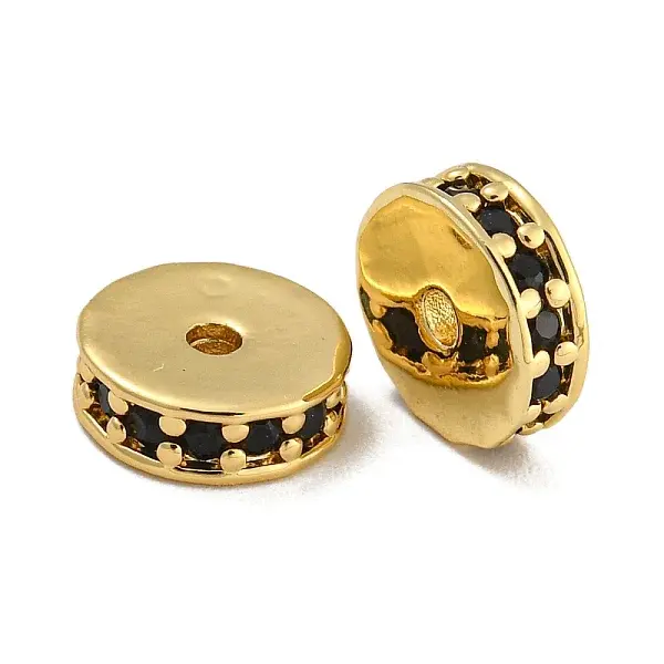 Rack Plating Brass Micro Pave Cubic Zirconia Beads