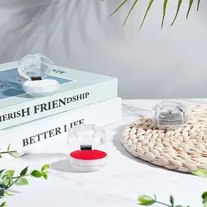 3Pcs 3 Colors Transparent Plastic Ring Packing Boxes