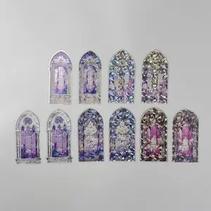 Stained Glass Windows PET Waterproof Self-Adhesive Stickers