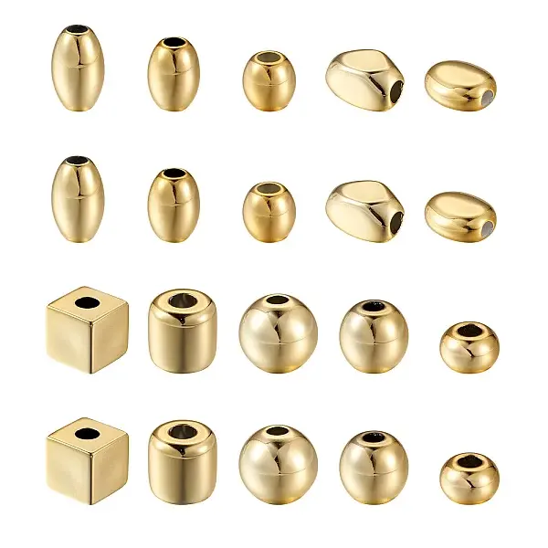 100Pcs 10 Style UV Plating Acrylic European Beads