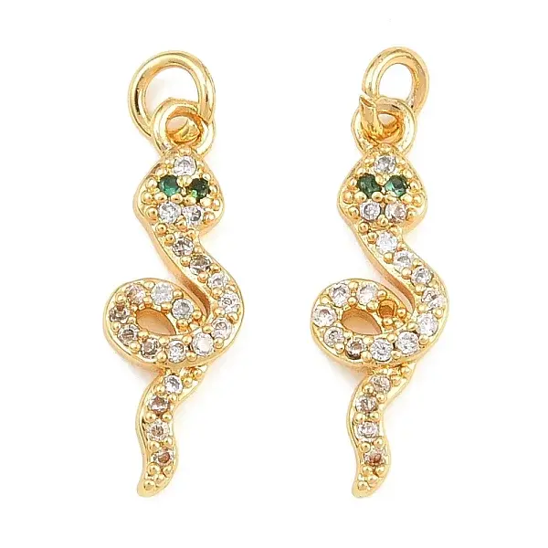 Brass Micro Pave Green Cubic Zirconia Pendants