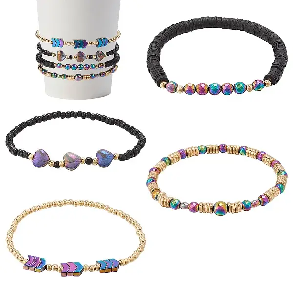 Polymer Clay & Crystal Beads Cup Chain Sets
