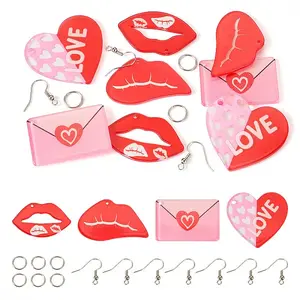 DIY Valentine's Day Love Heart Acrylic Dangle Earrings Making Kit