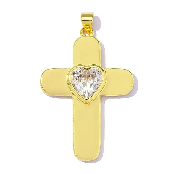 Brass Micro Pave Cubic Zirconia Pendants