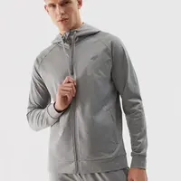 Pánská sportovní rozepínací mikina s kapucí 4F - šedá