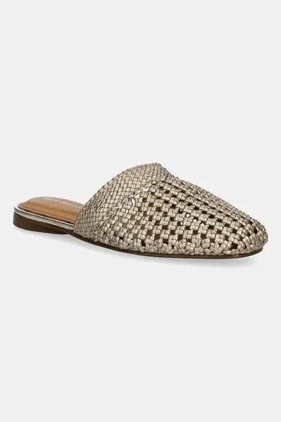 Šľapky Tommy Hilfiger CROCHET METALLIC LEATHER MULE