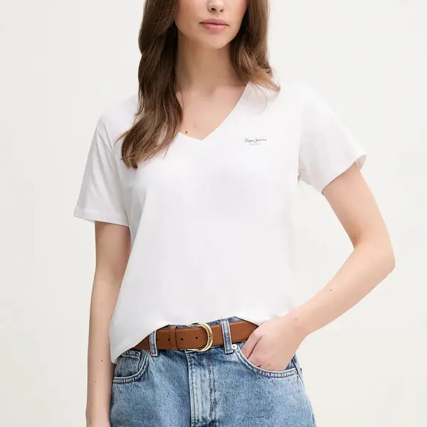 Bavlnené tričko Pepe Jeans MACY V-NECK