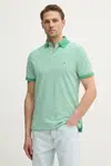 Polo tričko Tommy Hilfiger pánske, zelená farba, vzorované, MW0MW17770