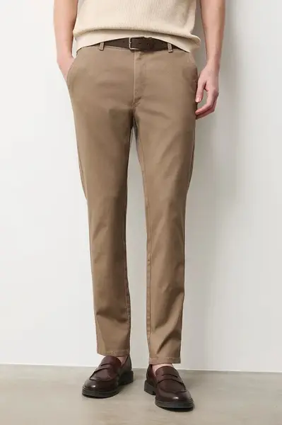 Nohavice Medicine béžová farba, priliehavé