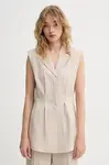 Vesta Bruuns Bazaar béžová barva, jednořadá, BBW4414
