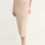 Sukně Dkny béžová barva, midi, DJ5R0534