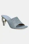 Pantofle JW Anderson Chain Heel Open Mule dámské, modrá barva, na podpatku, SN0104 LA0238 800