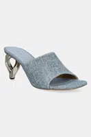 Pantofle JW Anderson Chain Heel Open Mule dámské, modrá barva, na podpatku, SN0104 LA0238 800