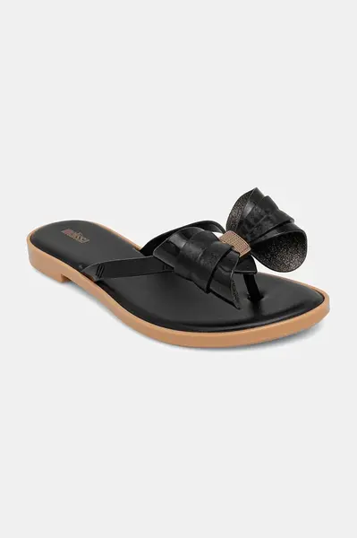 Žabky Melissa MELISSA FLIP FLOP SLIM V AD dámské, černá barva, na plochém podpatku, M.35748.AU002