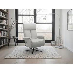 Sit & More RELAXAČNÍ KŘESLO, kůže, světle šedá