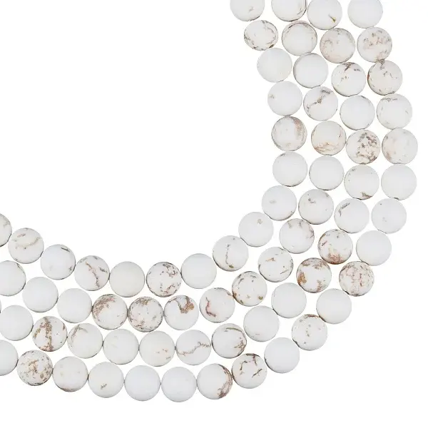 Frosted Round Natural Magnesite Beads Strands