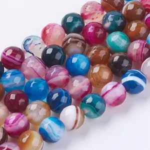 Natural Striped Agate/Banded Agate Beads Strands