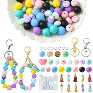 DIY Silicone Beaded Keychain Making Kit