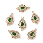 3Pcs Brass Micro Pave Cubic Zirconia Links Connectors