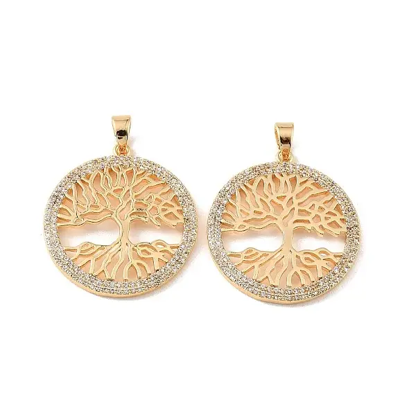 Brass & Clear Cubic Zirconia Pendants