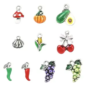10Pcs 10 Styles Alloy Enamel Charms