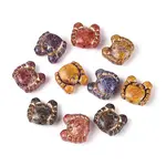 Picasso Baking Paint & Golden Metal Enlaced Glass Beads