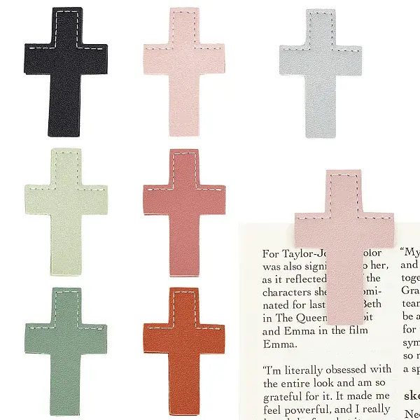 7Pcs 7 Colors Leather Bookmarks