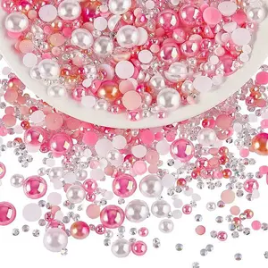 60g Resin patch multi size mixed pearl patch DIY jewelry accessories(2 bags)