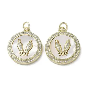 Brass Micro Pave Cubic Zirconia Pendants