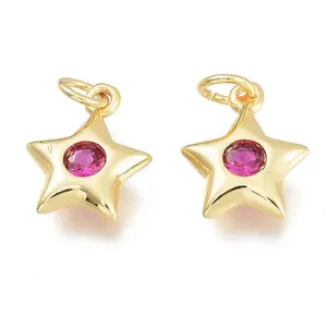 Brass Micro Pave Cubic Zirconia Charms