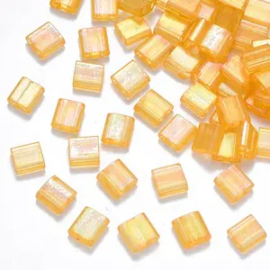 FGB 2-Hole Baking Paint Transparent Glass Seed Beads