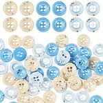 60Pcs 3 Colors 4-Hole Resin Buttons